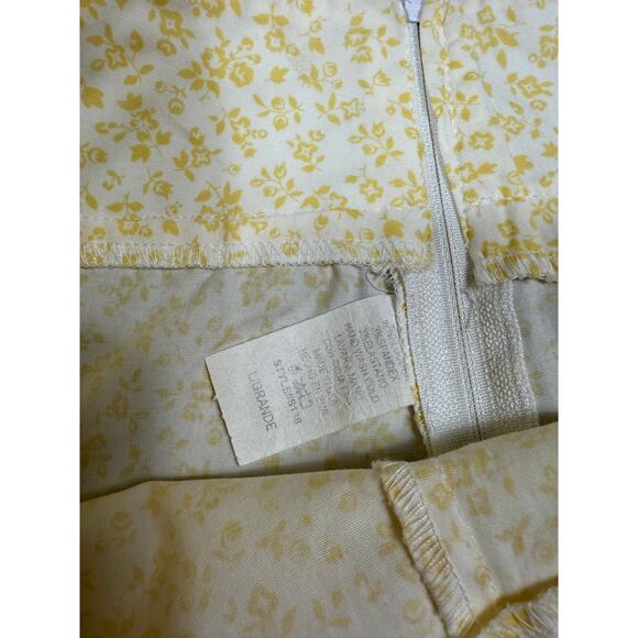 Y2K Forever 21 Womens Size L Yellow Floral Pleated Mini Skirt - Picture 3 of 7